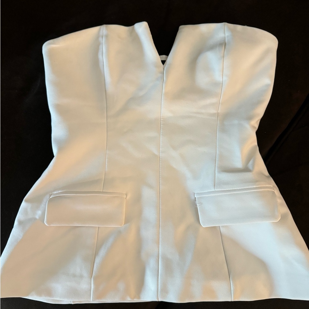 Zara White Strapless Top